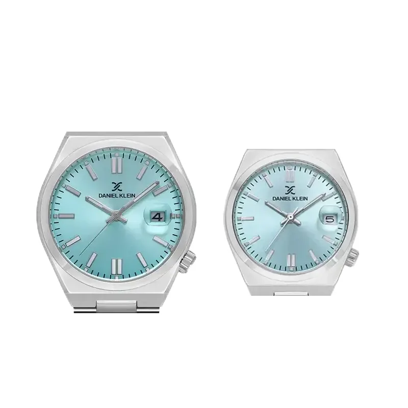 Daniel Klein Japan Quartz Ice Blue Dial Couple Set- DK.1.13861-3/DK.1.13862-3
